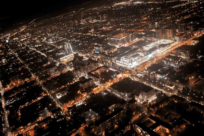 Огни ночного города с высоты